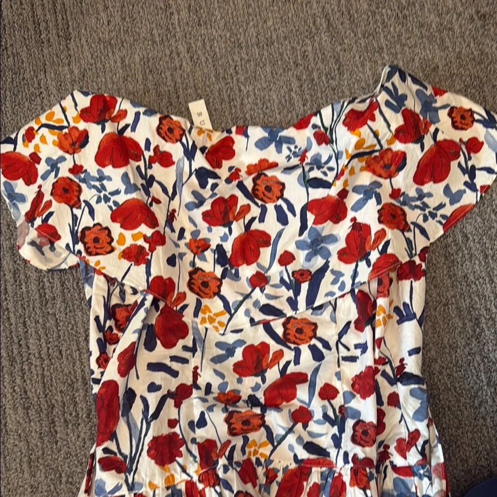 Buru Floral Print Dress with Red and Blue Accents - Picture 6 of 6